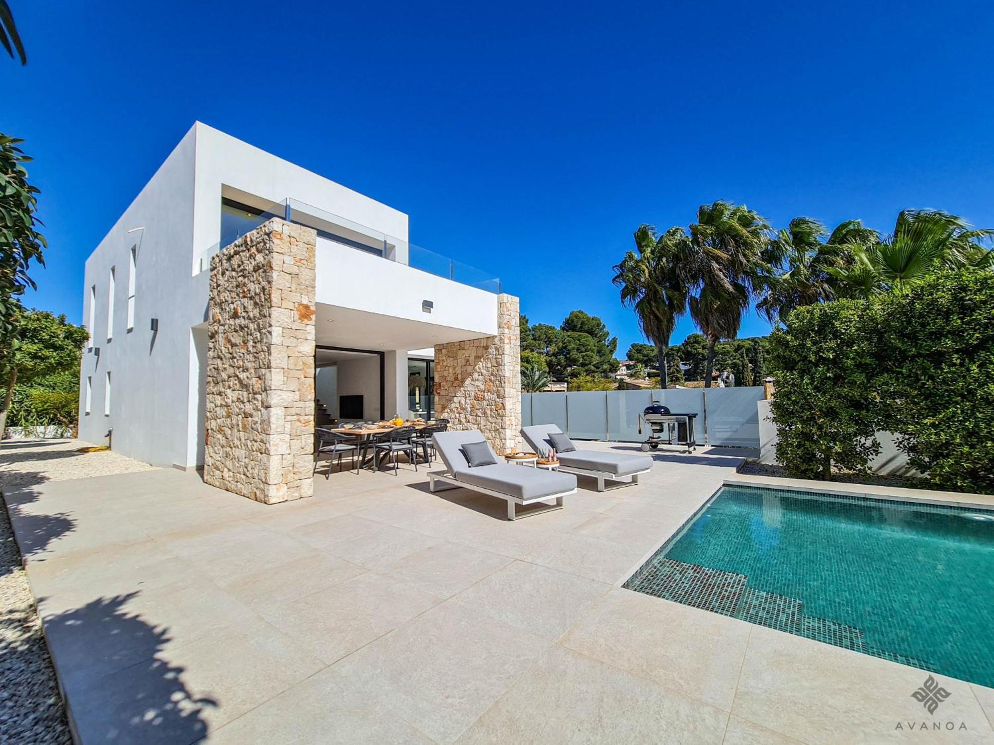 A014 - Villa moderna de lujo de nueva construcción a 1km de Playa Fustera Benissa Exterior foto