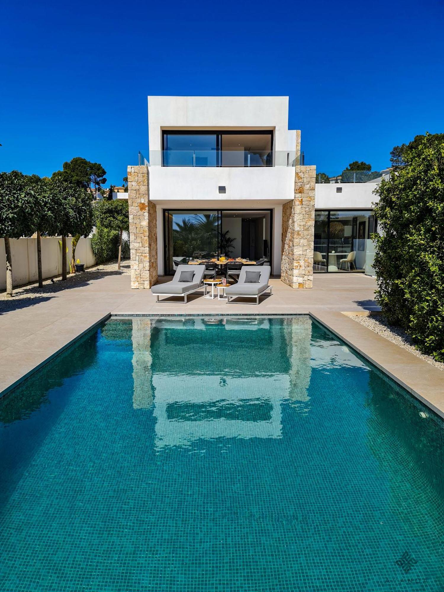 A014 - Villa moderna de lujo de nueva construcción a 1km de Playa Fustera Benissa Exterior foto